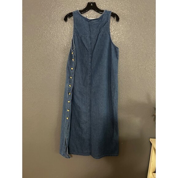 Casey Max Womens Dress Blue MEDIUM Denim Sleeveless Cottage Casual Vintage - Picture 6 of 6